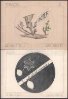 Ismeretlen alkotók: 12 db tervrajz. ceruza, papír, sérült. 22x31cm