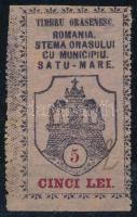 1925 Satu Mare (Szatmárnémeti) 5Lei városi illetékbélyeg / fiscal stamp (Cojocar 3.95.i.9.)