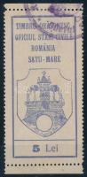 1922 Satu Mare (Szatmárnémeti) 5Lei városi illetékbélyeg / fiscal stamp (Cojocar 3.95.i.7.)