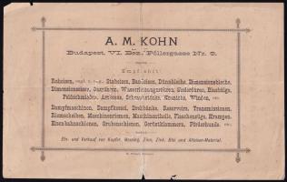 1887 Bp., Kohn A. M. fejléces számla