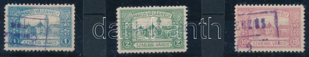 1918 Marosvásárhely 3 db városi illetékbélyeg / fiscal stamps, RR!