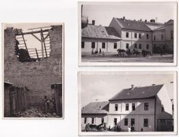 1941 Munkács, Mukacheve, Mukacevo; Szovjet légitámadás utáni romok. Arany és ezüst éremmel kitüntetve Foto Markovits / ruins after the Soviet air strike bombings - 5 db eredeti fotó / 5 original photos