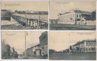 4 db RÉGI orosz város képeslap / 4 pre-1945 Russian town-view postcards