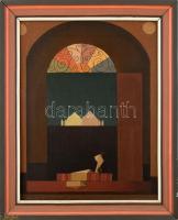 Wanyek Tivadar (1910-1981): Ikrek. Olaj, vászon. Jelzett. Hátoldalán autográf felirattal. Fa keretbe...