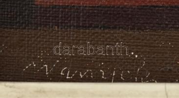 Wanyek Tivadar (1910-1981): Ikrek. Olaj, vászon. Jelzett. Hátoldalán autográf felirattal. Fa keretbe...