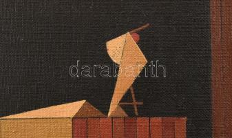 Wanyek Tivadar (1910-1981): Ikrek. Olaj, vászon. Jelzett. Hátoldalán autográf felirattal. Fa keretbe...