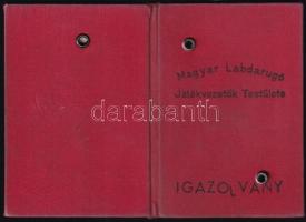 1946 Magyar Labdarúgó Játékvezetők Testülete fényképes igazolvány
