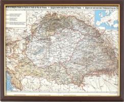 A Trianoni Magyarország régi térkép modern reprintje üvegezett keretben 42x33 cm