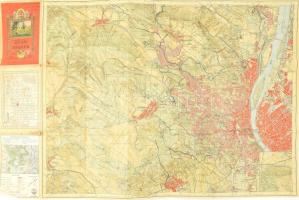 1934 Budai-hegyek, kirándulók térképe 1 sz., M. Kir. Állami Térképészet, ceruzás ráírásokkal, 93x62 cm