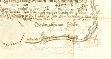 1800 Ehrenbreitstein (Koblenz városához tartozó erőd a Rajna túlpartján), gazdagon díszített, illusz...