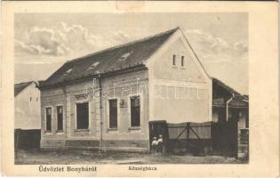 Bonyha, Szászbonyha, Bahnea; községháza. Lang Henrik fényképészeti műintézete Brassóban / town hall (EK)