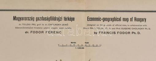 1927 Magyarország gazdaságföldrajzi térképe, készítette: Dr. Fodor Ferenc, kiadja: Magyar Földrajzi ...