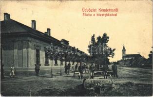 1909 Kenderes, Fő utca, községháza. W.L. Bp. 6120. Cserna Endre kiadása (EK)