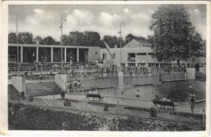 1938 Kassa, Kosice; Nové mestské strandové kúpaliste / új városi uszoda / new swimming pool + "1938 Kassa visszatért" So. Stpl
