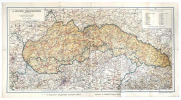 A Felvidék közigazgatási térképe, tervezte: Kogutowicz Manó, Magyar Földrajzi Intézet Rt., szakadással, 40×75 cm