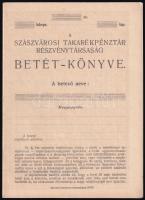 cca 1910-1920 Szászvárosi Takarékpénztár Rt. kitöltetlen betétkönyve, Szászvárosi Könyvnyomda Rt., 6 p., jó állapotban
