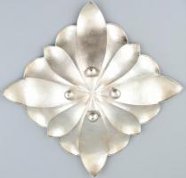 Ezüst (Ag) Art deco nagyméretű kínálótál, jelzett, 28x28x6,5 cm, nettó: 602 g