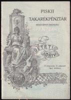 cca 1890-1900 Piskii Takarékpénztár Rt. szecessziós díszítésű, kitöltetlen betéti könyve, Posner Bp., 14 p.