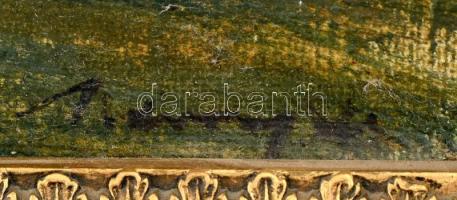 Udvary Pál (1900-1987): Balatoni halászok. Olaj, vászon. Jelezve jobbra lent. Bal felső részében kis...