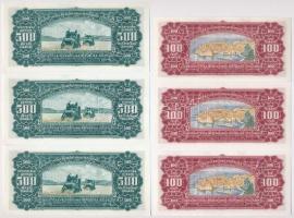 Jugoszlávia 1963. 100D (3x) sorszámkövetők "AF 005680 - 005682" + 500D (3x) sorszámkövetők...