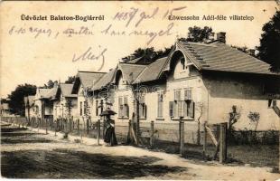 1907 Balatonboglár, Löwensohn Adél-féle villatelep, napernyős hölgy (EK)