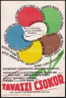 1959 Tavaszi csokor az Erkel Színházban a KISZ Budapesti Bizottsága rendezésében, Plakát és Címke Nyomda, hajtott plakát, 69x47 cm