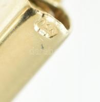 14K arany (Au) karkötő ametiszttel. Jelzett 15,57 g, 17,5 cm