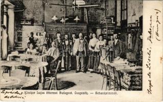 1905 Budapest VI. Klecker Lajos éttermei, Csapszék, belső / Schankzimmer. Teréz körút 1. (EK)