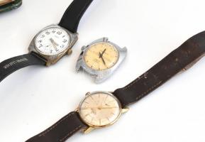 4 darabos régi óra tétel: Cornavin, Pobeda, Junghans, Ruhla karóra és ébresztő, Mind működő állapotb...