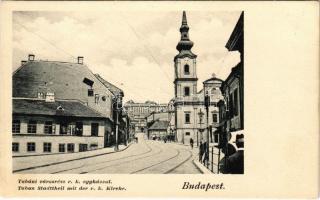 Budapest I. Tabán, városrész, római katolikus egyház, villamossínek