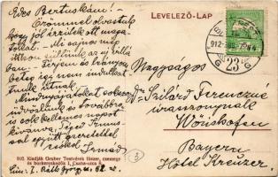 1912 Budapest XII. Kissvábhegyi részlet a Városmajorral, utca télen. Gruber Testvérek kiadása