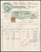 1925 Bp., Pesti Victoria Gőzmalom fejléces számlája, kitöltve, 1000 Kr okmánybélyeggel