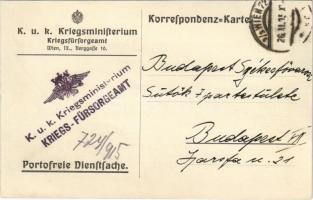 1915 K.u.K. Kriegsministerium Kriegsfürsorgeamt. Gruppe II Kalendervertrieb / WWI Austro-Hungarian K.u.K. military field postcard, support fund