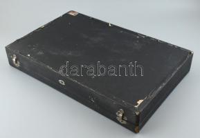 Ezüst evőeszköz tartó doboz 6 személyes evőeszköz készlet reszére. cca 1910 50x35 cm