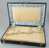Ezüst evőeszköz tartó doboz 6 személyes evőeszköz készlet reszére. cca 1910 50x35 cm