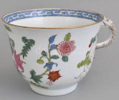Herendi Poisson mintás porcelán csésze, kézzel festett, jelzett (mélynyomás), kis kopásnyomokkal, d: 9,5 cm