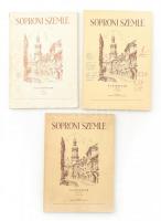 1961-1967 Soproni Szemle 3 száma, az egyik borító foltos, a másik borítón tollas-ceruzás jegyzettel.