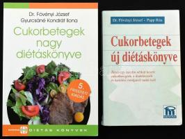 Fövényi József-Papp Rita: Cukorbetegek új diétáskönyve. Bp., 1999., Medicina. + Fövényi József-Gyurcsáné Kondrát Ilona: Cukorbetegek nagy diétáskönyve. Bp., 2013., SpringMed. Kiadói papírkötések.