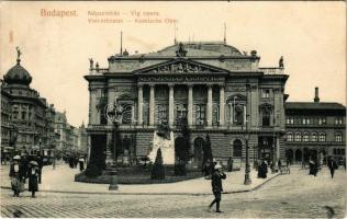 1909 Budapest VIII. Népszínház és Vígopera, pénztár, villamos, Kir. Technologiai Iparmúzeum. Taussig A. 6966.