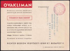 cca 1937 A Richter Gedeon Rt. Ovakliman dekoratív gyógyszerreklámja, szign. Kun S., szép állapotban,...