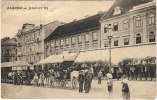 1914 Zagreb, Zágráb; Jelacicev trg / Jellasics tér / square (r)