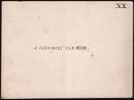 cca 1912 A bakonyi Csesznek község és a cseszneki vár kettős eredeti fotója, hátoldalon feliratozva,...