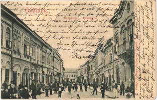 1905 Újvidék, Novi Sad; Duna utca, üzletek. Verlag J. Singer Hoffotograf / Donaugasse / street view, shops (Rb)