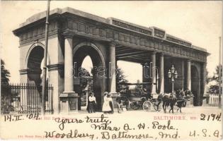 1904 Baltimore (Maryland), Druid Hill Park Entrance / Dumtsa Jenőnek, Szentendre első polgármesterének (több mint 30 évig töltötte be a tisztséget) címzett levél (EK)