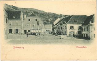 Hartberg (Steiermark), Hauptplatz, Hutmacher / main square, shops (EK)
