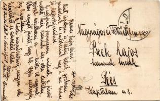 1927 Budapest XI. Horthy Miklós úti körönd (ma Bartók Béla út), villamos, harisnyakötő üzlet. TCV ca...