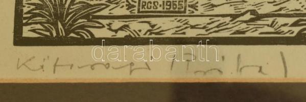 Rékassy Csaba (1937-1989): Kőfaragó. Linómetszet, papír, jelzett. Próbanyomat "(Próba)" je...
