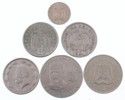 Ecuador 1946. 5c Cu-Ni + 1S Ni + 1964. 1S Ni + 1978. 1S Ni-acél + 1988. 50S Ni-acél + 2000. 50c acél...