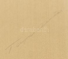 Tápai Antal (1902-1986): Anatómiai tanulmány. Ceruza, papír, jelzett. Üvegezett fa keretben, 62×42 c...