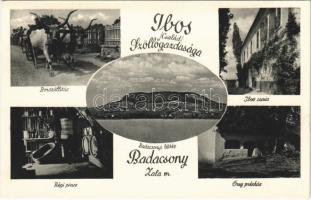 Badacsony, Ibos család szőlőgazdasága, borszállítás ökrös szekéren, Ibor kúria, régi pince, öreg présház, látkép